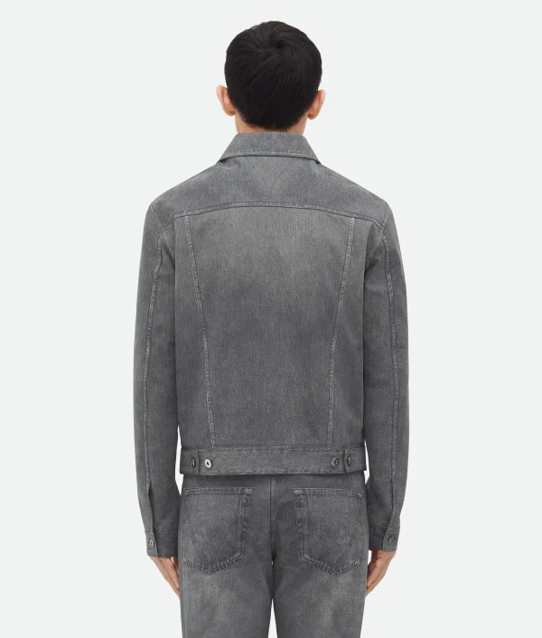 Bottega Veneta Printed Leather Denim Jacket> Leather | Jackets