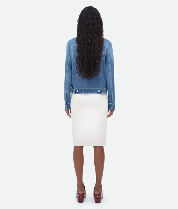Bottega Veneta Printed Leather Denim Jacket>Women Leather | Jackets