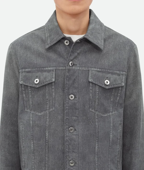 Bottega Veneta Printed Leather Denim Jacket> Leather | Jackets