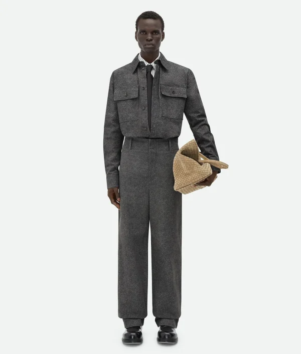 Bottega Veneta Printed Leather Flannel Shirt> Leather