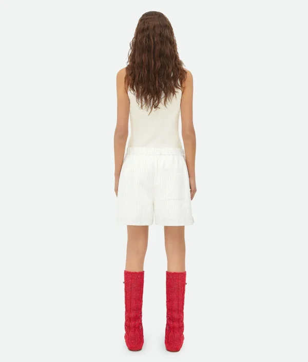 Bottega Veneta Printed Leather Striped Shorts>Women Leather | Trousers And Shorts