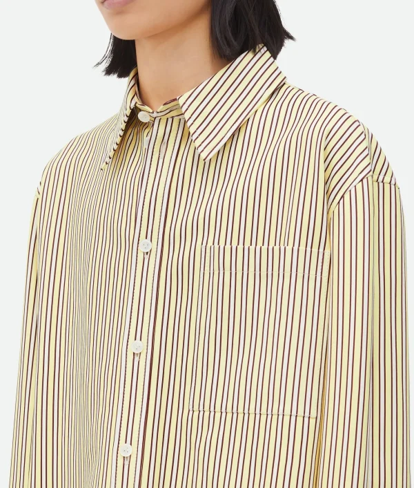 Bottega Veneta Printed Leather Striped Shirt>Women Shirts | Leather