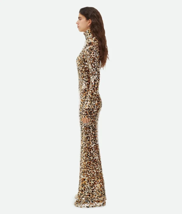 Bottega Veneta Printed Sequins Cotton Dress>Women Dresses