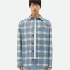 Bottega Veneta Relaxed Fit Flannel-Printed Leather Shirt> Shirts | Leather
