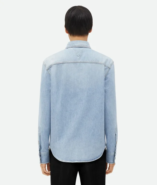 Bottega Veneta Relaxed Fit Light-Bleached Denim Shirt> Shirts | Denim