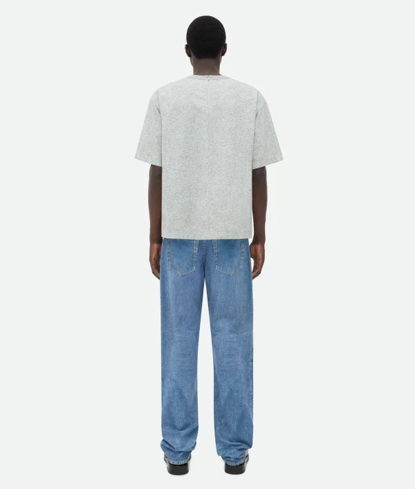 Bottega Veneta Relaxed Fit Printed Leather T-Shirt> T-Shirts | Leather