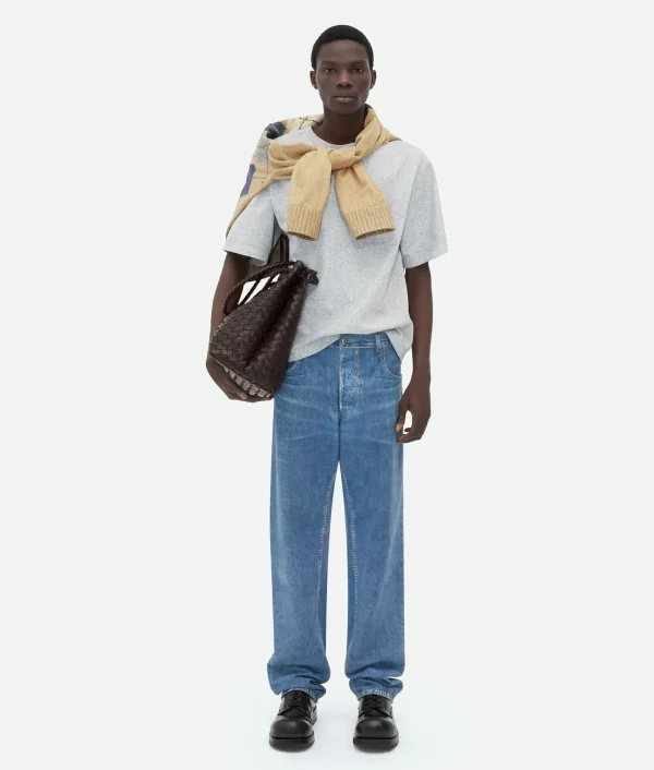 Bottega Veneta Relaxed Fit Printed Leather T-Shirt> T-Shirts | Leather