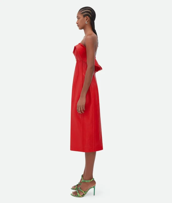 Bottega Veneta Shiny Leather Bustier Dress>Women Leather | Dresses