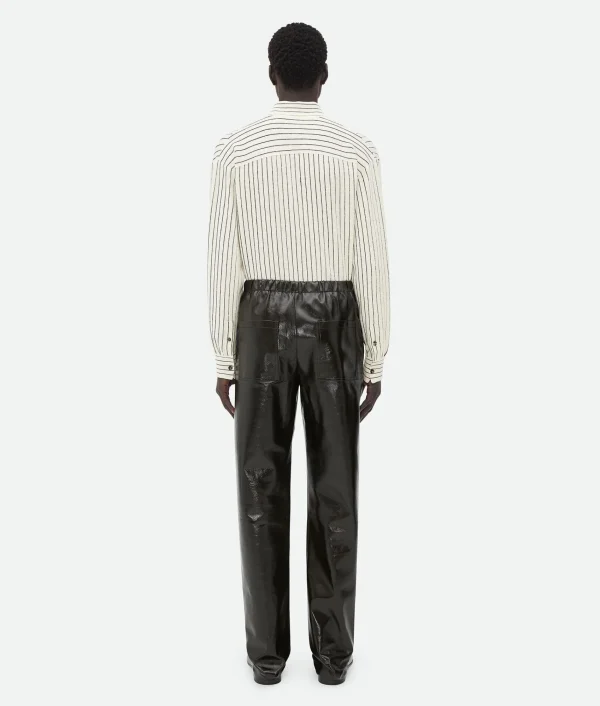 Bottega Veneta Shiny Leather Elasticated Trousers> Trousers And Shorts | Leather
