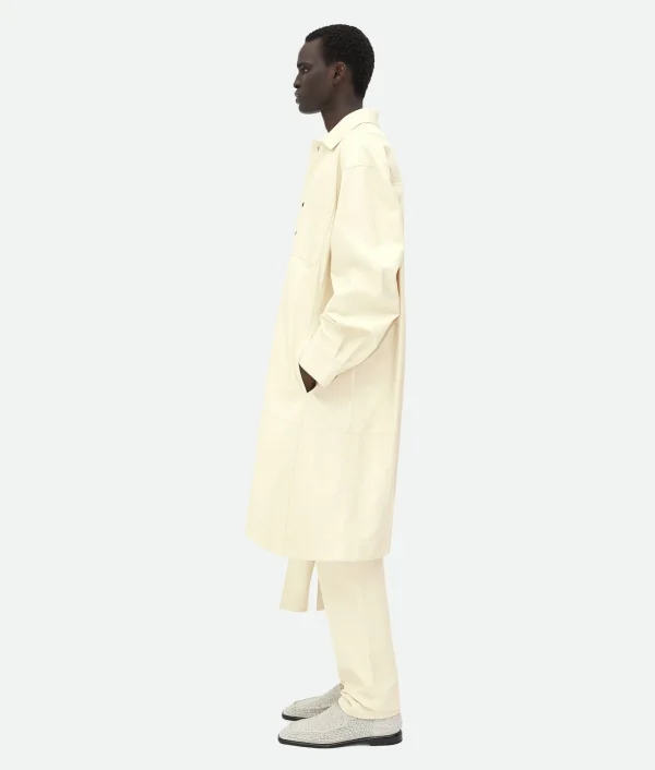 Bottega Veneta Shiny Leather Long Shirt With Knot Detail> Leather | Shirts