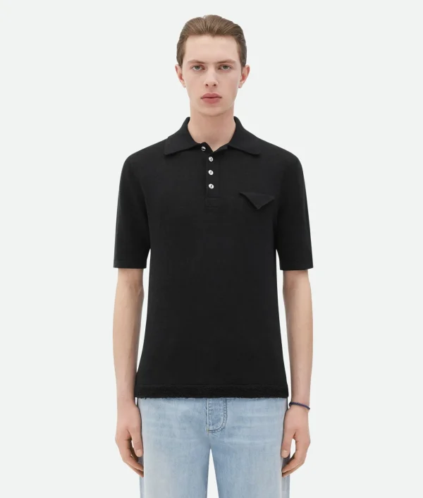 Bottega Veneta Slim Fit Light Linen Polo> Polos