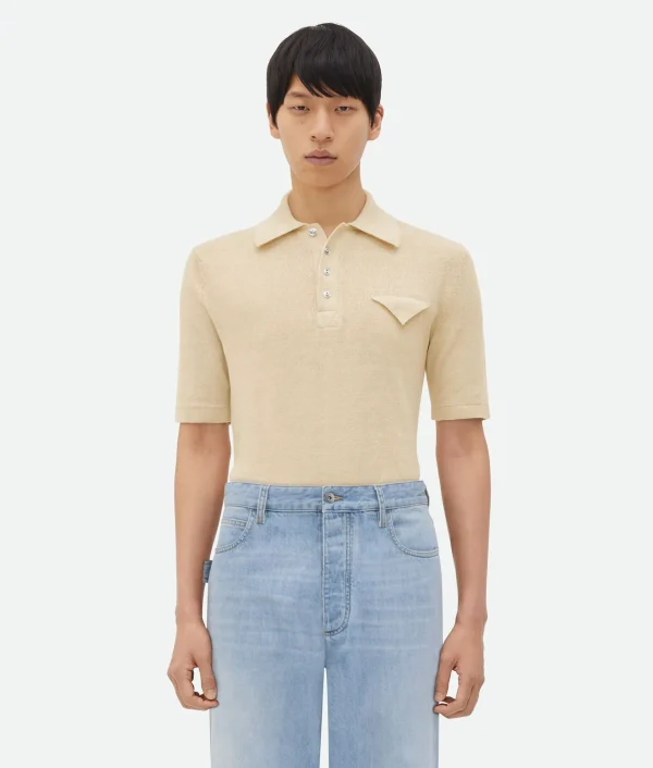 Bottega Veneta Slim Fit Light Linen Polo> Polos
