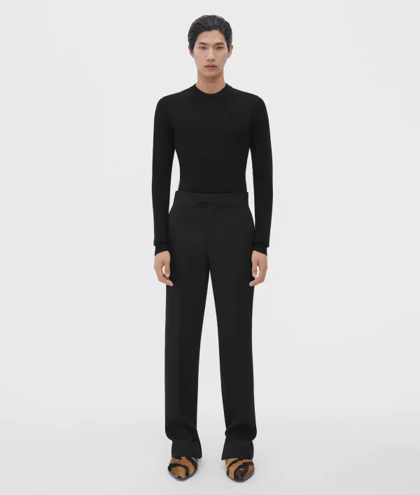Bottega Veneta Slim Leg Compact Wool Trousers> Trousers And Shorts