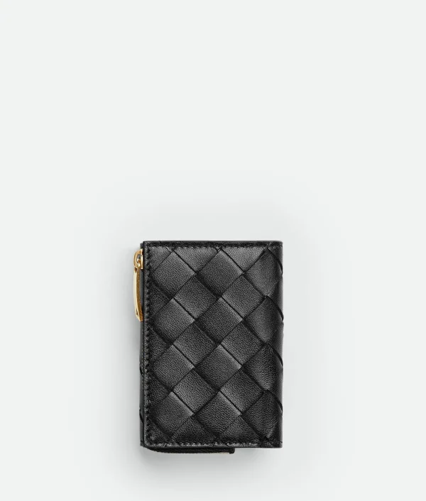 Bottega Veneta Small Intrecciato Tri-Fold Zip Wallet>Women Small Wallets