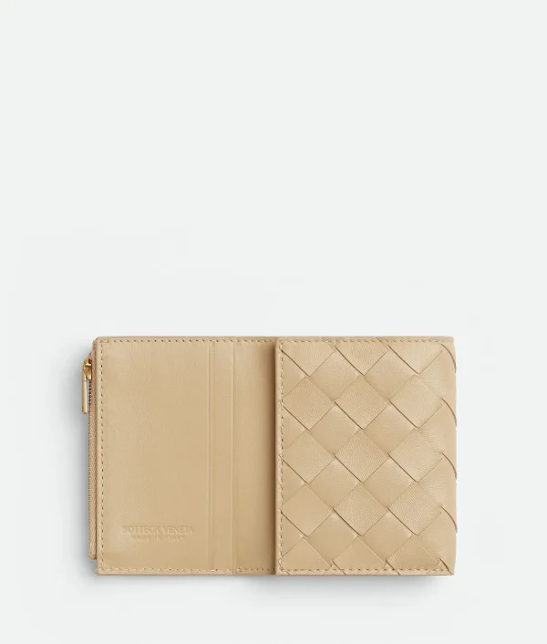 Bottega Veneta Small Intrecciato Tri-Fold Zip Wallet>Women Small Wallets