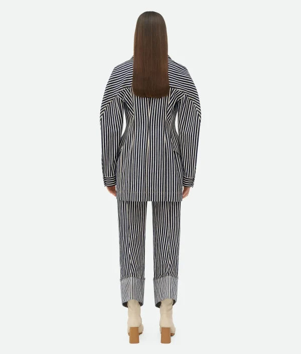 Bottega Veneta Striped Cotton Drill Jacket>Women Jackets
