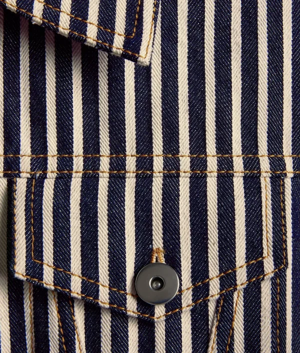 Bottega Veneta Striped Cotton Drill Jacket>Women Jackets