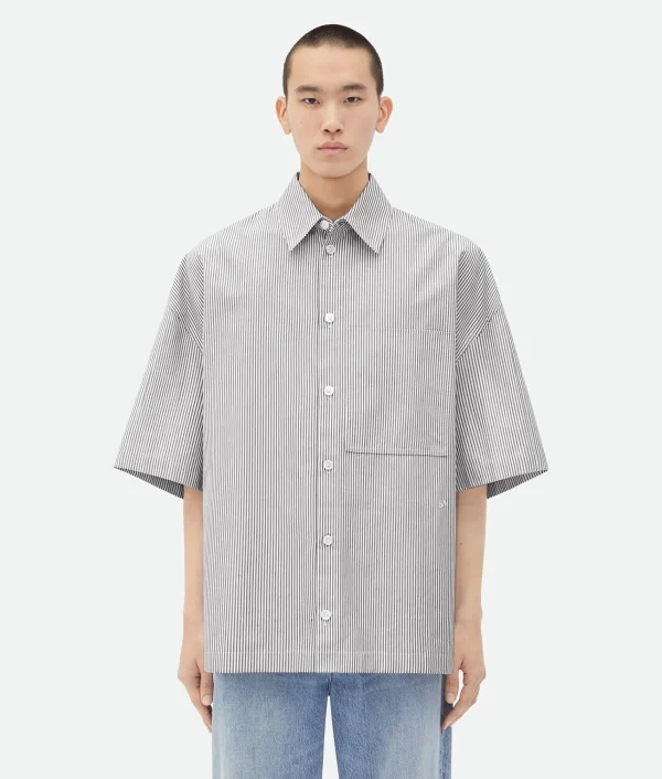 Bottega Veneta Striped Cotton Overshirt With 