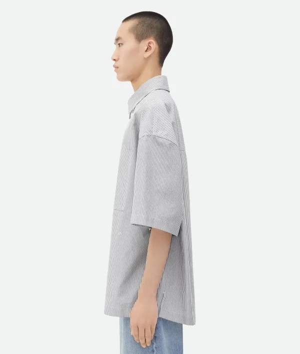 Bottega Veneta Striped Cotton Overshirt With 