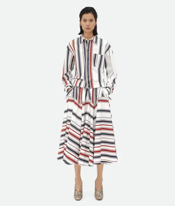 Bottega Veneta Striped Cotton Shirt>Women Shirts