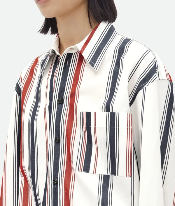 Bottega Veneta Striped Cotton Shirt>Women Shirts