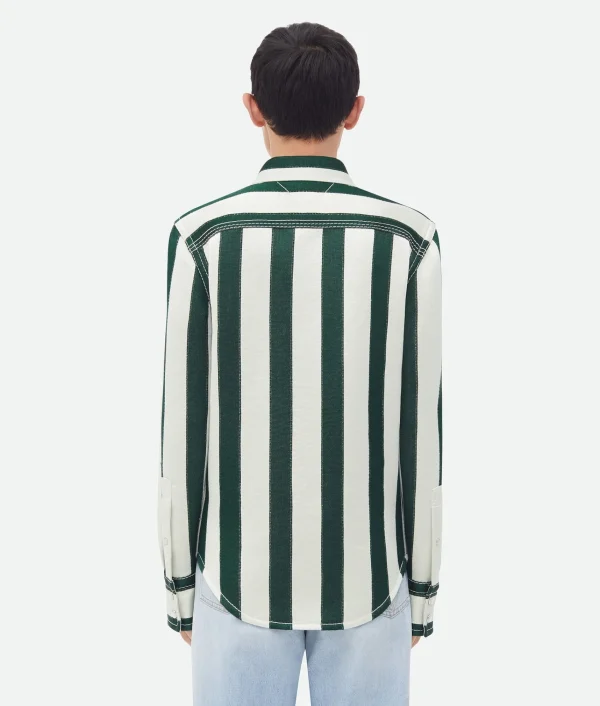 Bottega Veneta Striped Cotton Viscose Shirt> Shirts