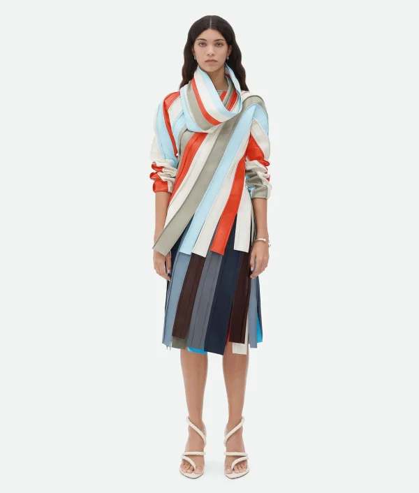 Bottega Veneta Striped Leather Top>Women Leather