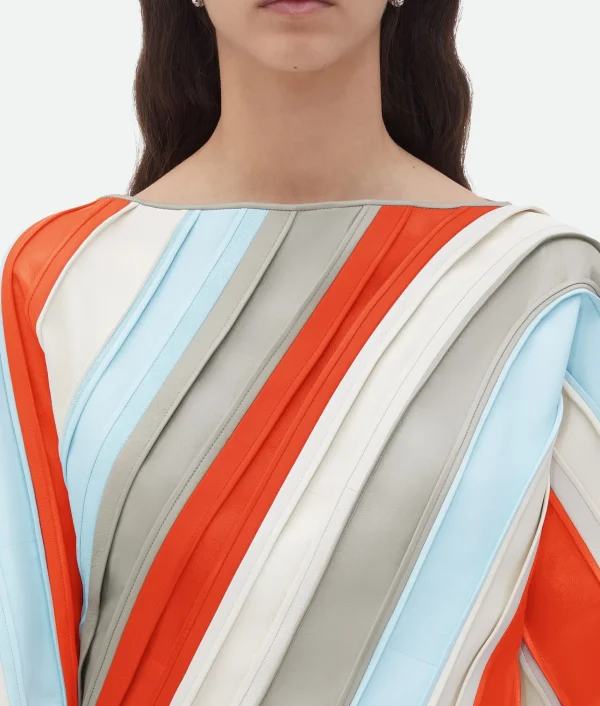 Bottega Veneta Striped Leather Top>Women Leather