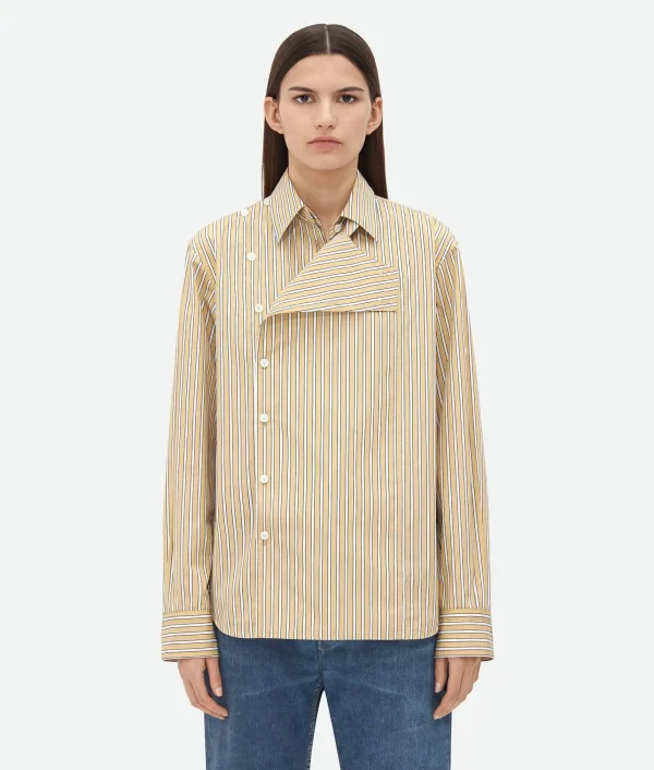 Bottega Veneta Striped Poplin Shirt>Women Shirts