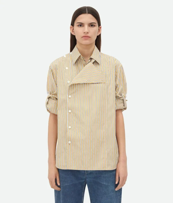 Bottega Veneta Striped Poplin Shirt>Women Shirts