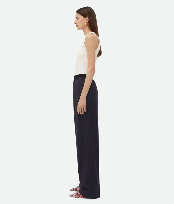 Bottega Veneta Striped Wool Trousers>Women Trousers And Shorts