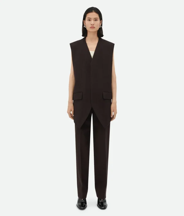 Bottega Veneta Structured Cotton Melange Double Gilet>Women Jackets