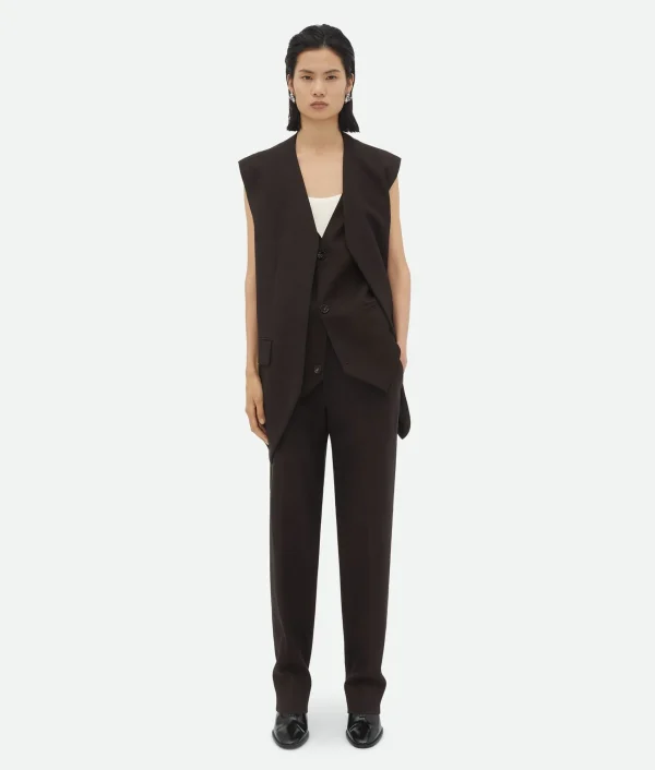 Bottega Veneta Structured Cotton Melange Double Gilet>Women Jackets