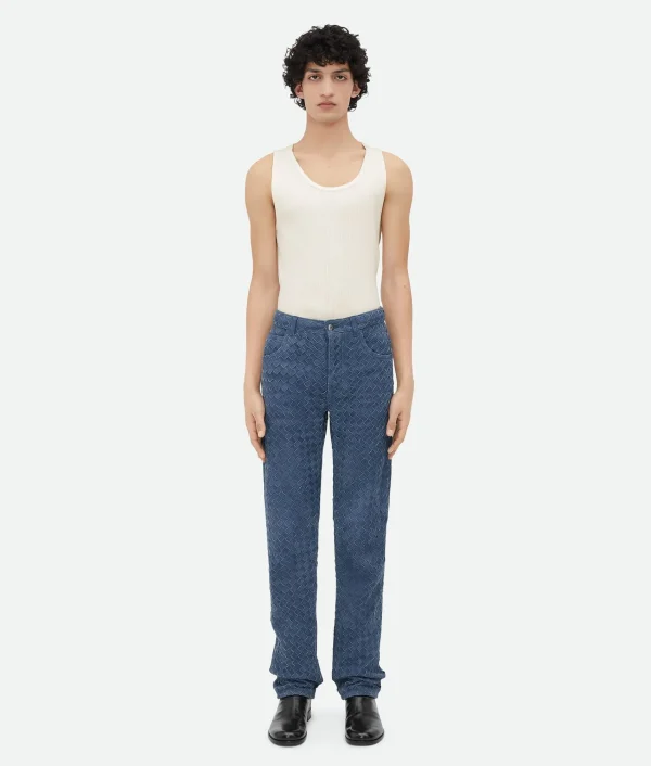 Bottega Veneta Suede Intrecciato Leather Trousers> Trousers And Shorts | Leather