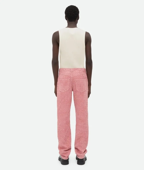 Bottega Veneta Suede Intrecciato Leather Trousers> Trousers And Shorts | Leather