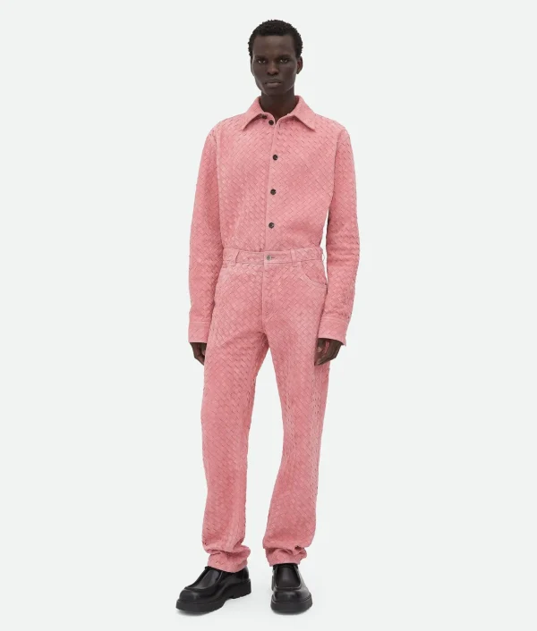 Bottega Veneta Suede Intrecciato Leather Trousers> Trousers And Shorts | Leather