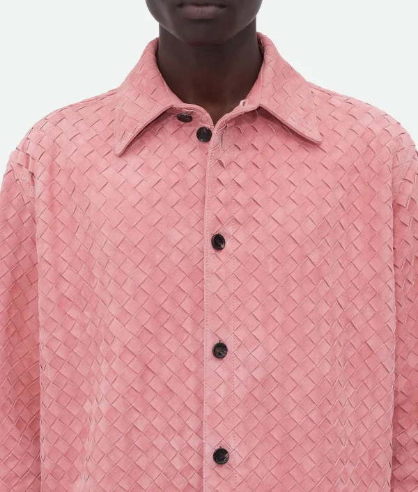 Bottega Veneta Suede Intrecciato Leather Shirt> Shirts | Leather