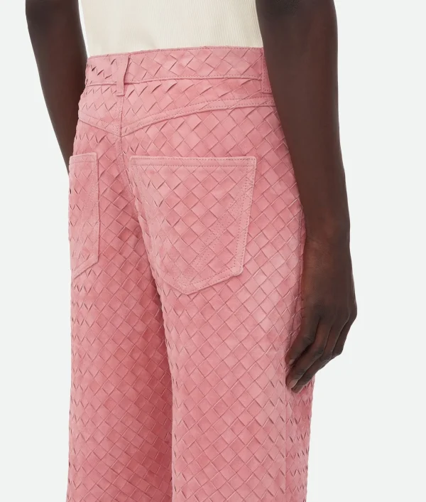 Bottega Veneta Suede Intrecciato Leather Trousers> Trousers And Shorts | Leather