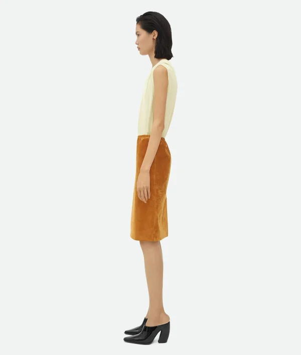 Bottega Veneta Suede Leather Skirt>Women Skirts | Leather