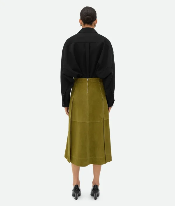 Bottega Veneta Suede Leather Skirt>Women Skirts | Leather