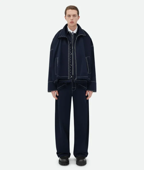 Bottega Veneta Tech Nylon Blouson With Leather Integrated Gilet> Jackets
