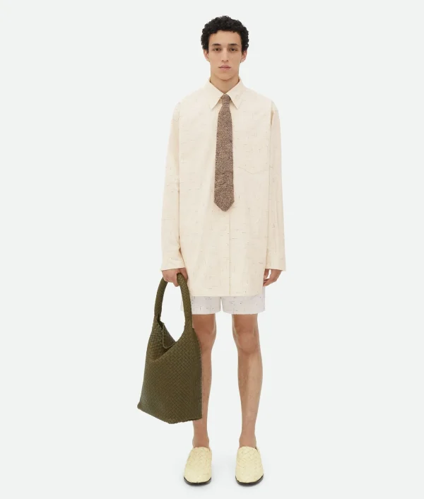 Bottega Veneta Textured Criss-Cross Cotton Shirt> Shirts