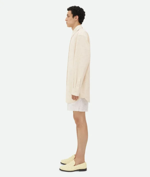 Bottega Veneta Textured Criss-Cross Cotton Shirt> Shirts