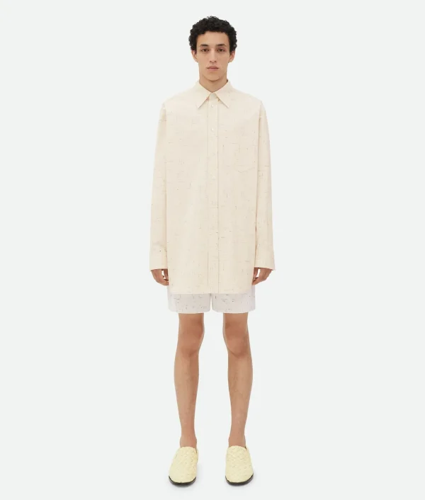 Bottega Veneta Textured Criss-Cross Cotton Shirt> Shirts