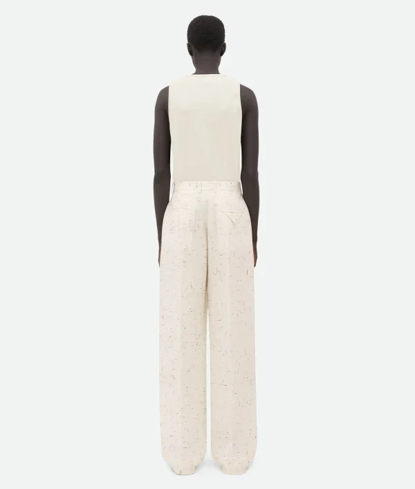 Bottega Veneta Textured Criss-Cross Viscose Silk Trousers> Trousers And Shorts