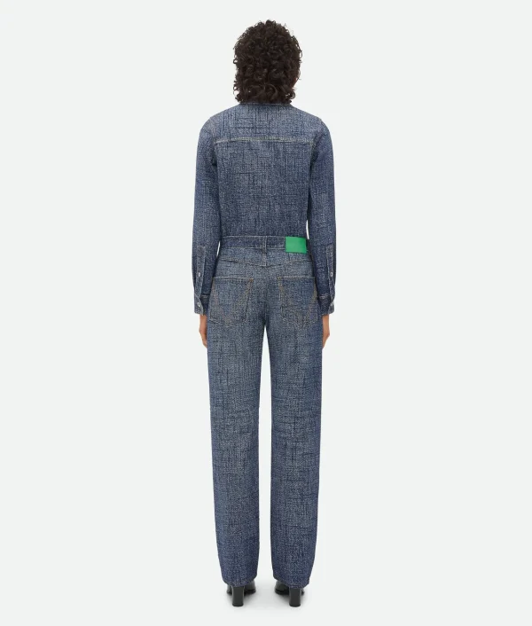 Bottega Veneta Textured Denim Viscose Trousers>Women Denim