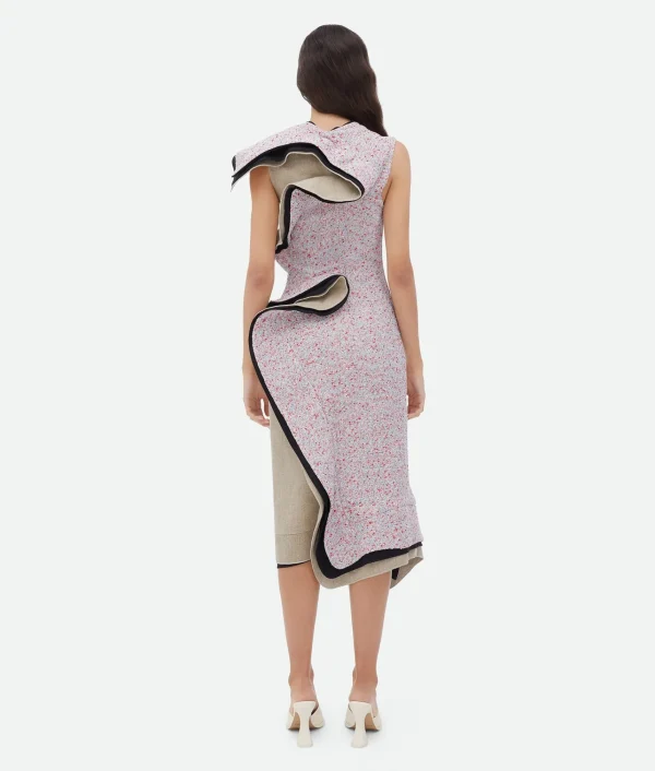 Bottega Veneta Textured Terrazzo Cotton Ruffle Dress>Women Dresses