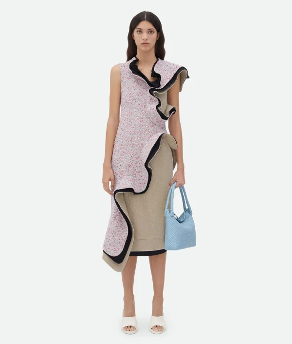 Bottega Veneta Textured Terrazzo Cotton Ruffle Dress>Women Dresses