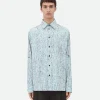 Bottega Veneta Textured Viscose Stripe Shirt With "BV" Embroidery> Shirts