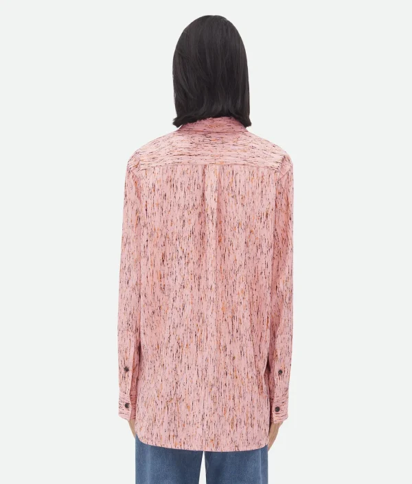 Bottega Veneta Textured Viscose Stripe Shirt With 